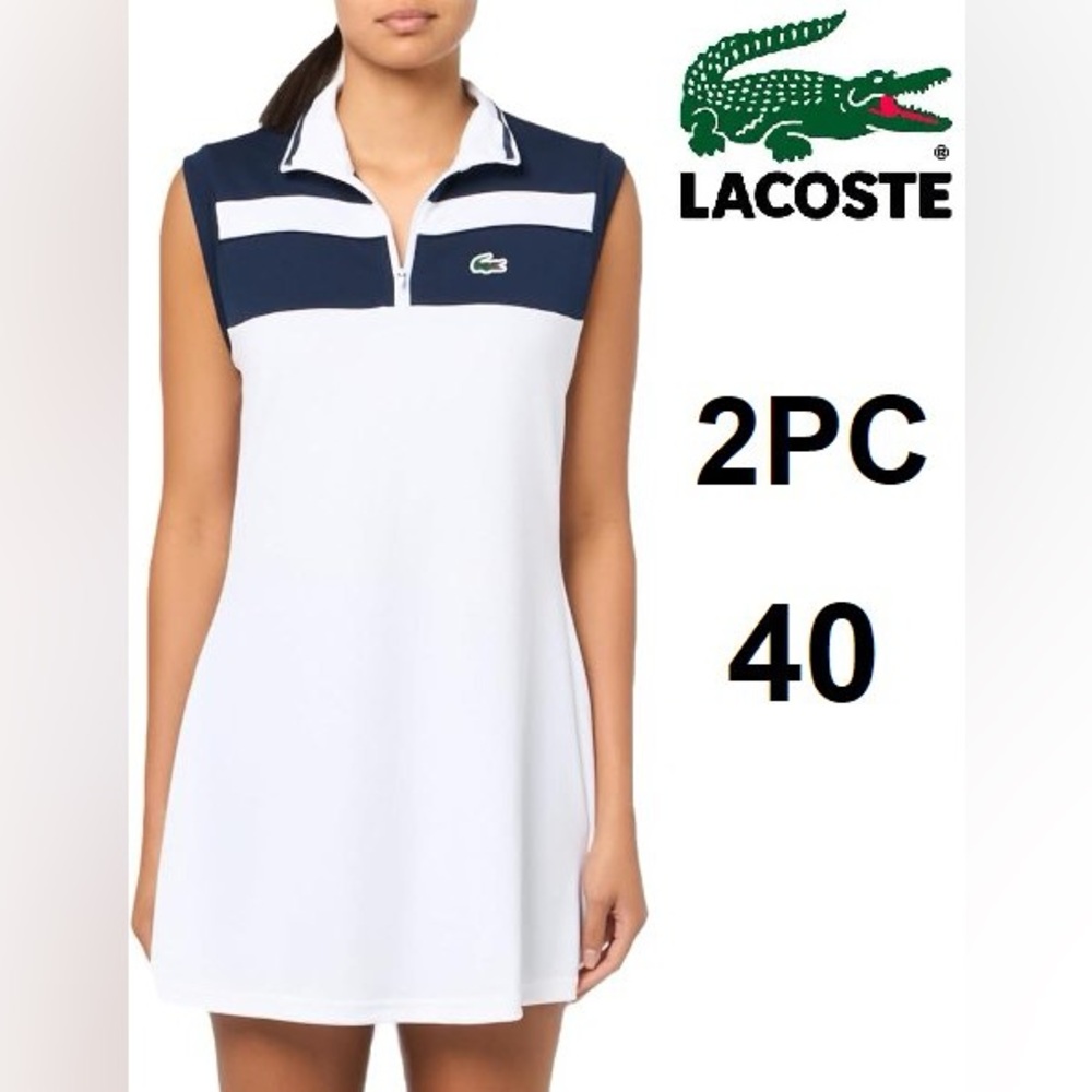 NWT 40 - 8 Lacoste Women's Two-Tone Mini Dress + shorts